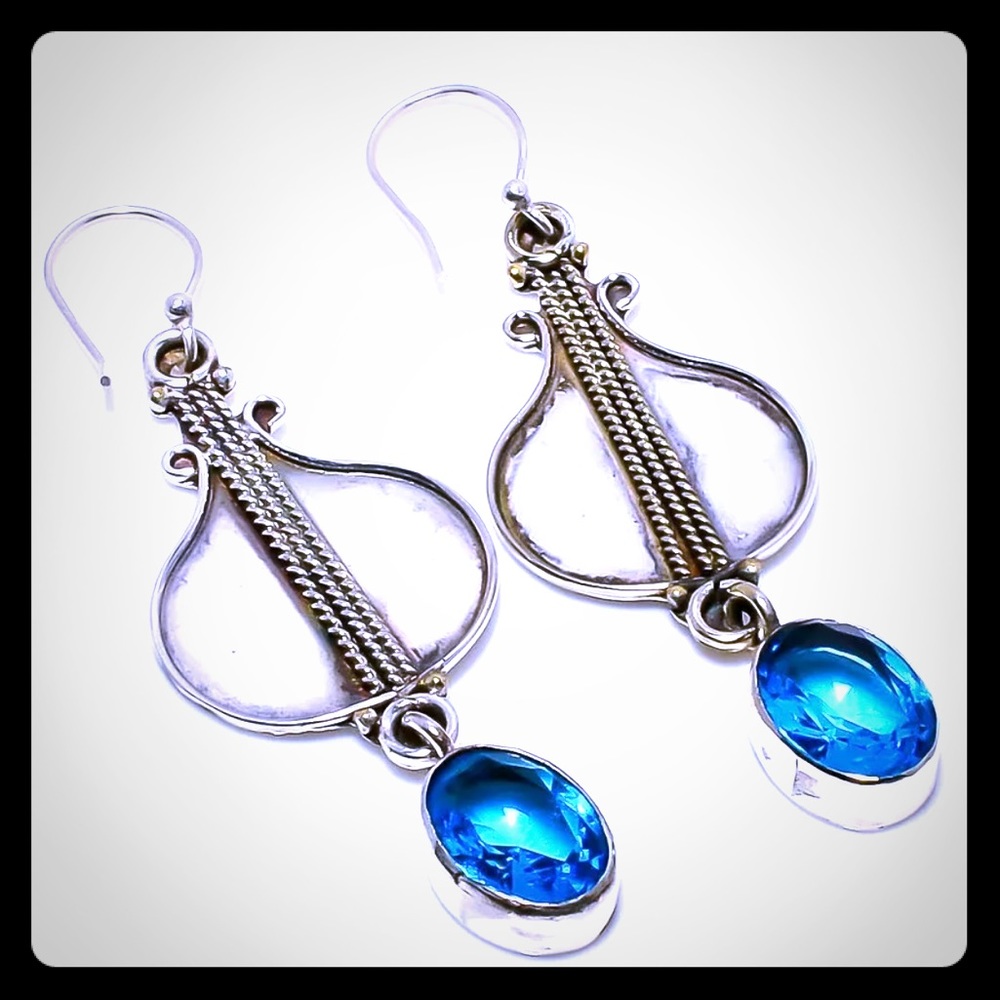 🤩Coming Soon! Blue Topaz 925 Silver Earrings!